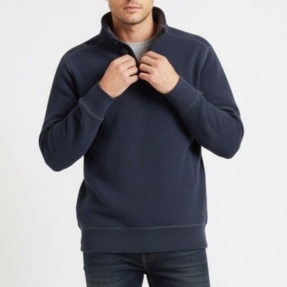 G.H. Bass & Co. Other - G.H. Bass & Co. Sweater Mens Large Blue Cotton Knitted Long Sleeve Mock Neck